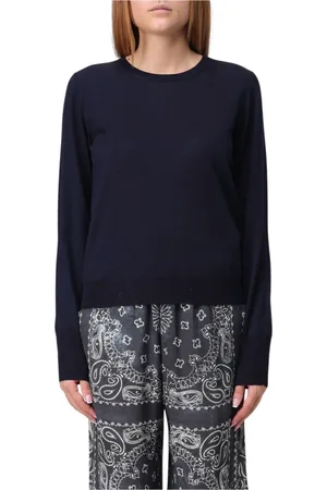 Golden Goose Femme, Pulls, Bleu, Taille: 40 FR Pull Col Rond en Laine Mérinos Bleu