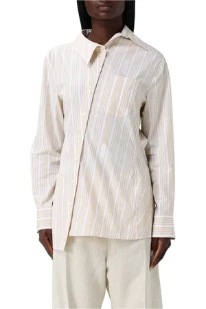 Jacquemus Femme, Blouses et Chemises, , Taille: 38 FR Chemise en coton à rayures coupe décontractée