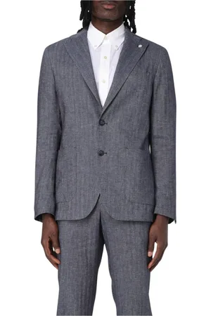 Manuel Ritz Homme, Vestes, Bleu, Taille: S Veste de costume en lin bleu