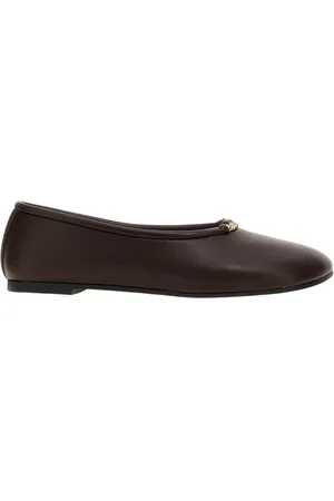 Stella McCartney Femme, Chaussures, Brun, Taille: 38 1/2 EU Ballarines Marron avec Détail de Chaîne