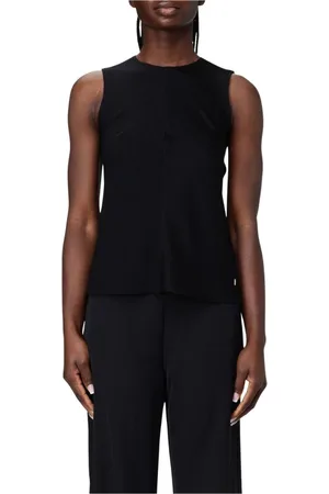 Ami Femme, Tops, Noir, Taille: 36 FR Haut sans Manches Noir Ajout Élégant