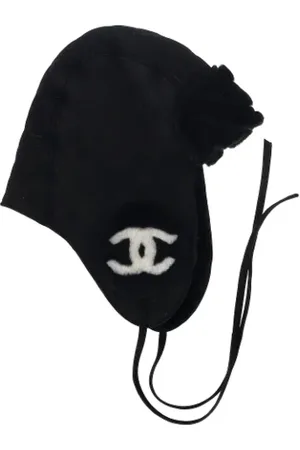 CHANEL Femme, Pre-owned, Noir, Taille: ONE Size Pre-owned Tissu chapeaux