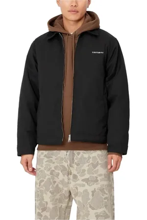 Carhartt Homme, Vestes, Noir, Taille: M Veste Script Noir Blanc Élégante Fonctionnelle
