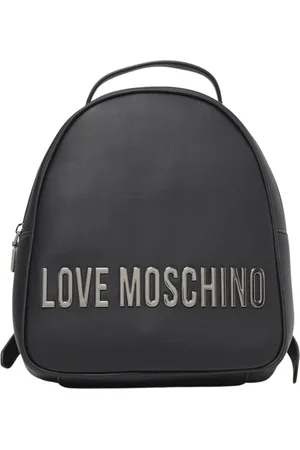 Moschino Femme, Sacs, Noir, Taille: ONE Size Sac à Dos Rouge avec Logo Argenté
