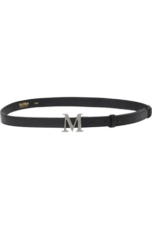 Max Mara Femme, Accessoires, Noir, Taille: M Ceinture en Cuir Noir