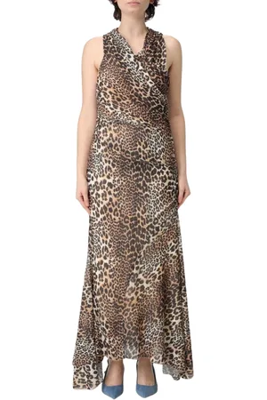 Ganni Femme, Robes, , Taille: 38 FR Robe Longue Léopard