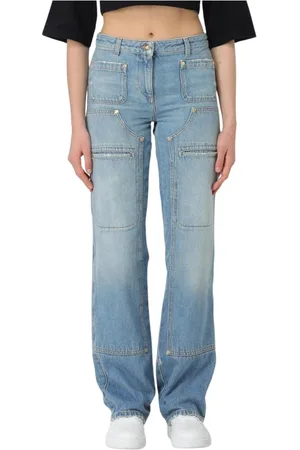 Palm Angels Femme, Jeans, Bleu, Taille: W27 Jeans à Poches Utilitaires Élégants
