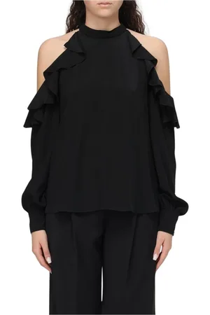 Etro Femme, Blouses et Chemises, Noir, Taille: 38 FR Volant Col Haut Chemisier Noir