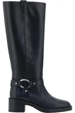 Stuart Weitzman Femme, Chaussures, Noir, Taille: 37 EU Bottes hautes noires Highland avec détail anneau