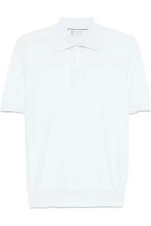 Brunello Cucinelli Homme, Tops, Bleu, Taille: M Pull à manches courtes bleu clair