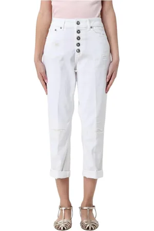 Dondup Femme, Jeans, Blanc, Taille: W29 Jean Boyfriend Déchiré