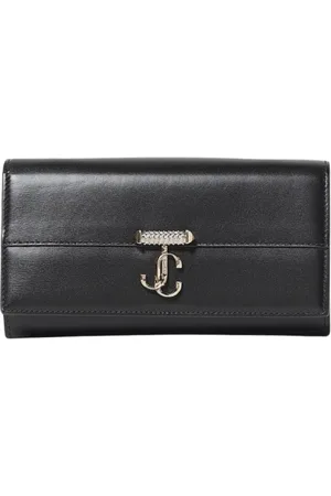 Jimmy Choo Femme, Sacs, Noir, Taille: ONE Size Portefeuille en cuir orné de cristaux