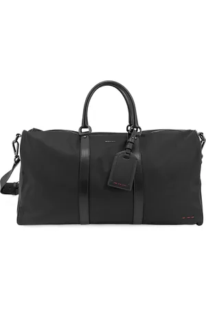 Kiton Homme, Sacs, Noir, Taille: ONE Size Sac polochon en nylon avec inserts en cuir