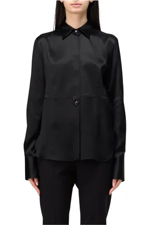 Brunello Cucinelli Femme, Blouses et Chemises, Noir, Taille: 42 FR Élégante Chemise en Soie Noire