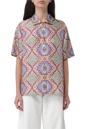 Etro Femme, Blouses et Chemises, Multicolore, Taille: 40 FR Chemise Bleue à Imprimé Paisley