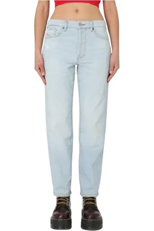 Diesel Femme, Jeans, Bleu, Taille: W26 Jean coupe relax lavage clair