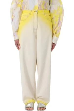 Msgm Femme, Jeans, Jaune, Taille: 38 FR Jean Large DipDye Jaune