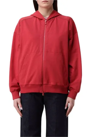 Brunello Cucinelli Femme, Sweatshirts et sweats à capuche, Rouge, Taille: 36 FR Sweat à Capuche Rouge Coupe Décontractée
