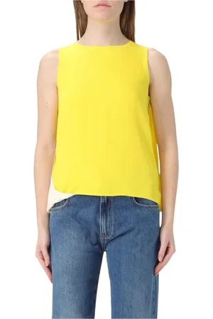 Msgm Femme, Tops, Jaune, Taille: 38 FR Haut Jaune Sans Manches Décontracté