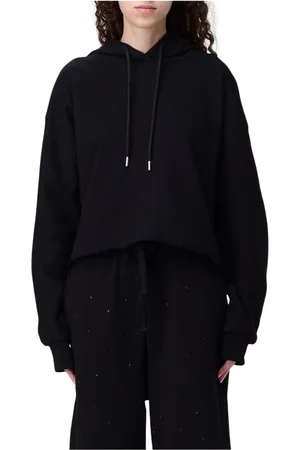 DISCLAIMER Femme, Sweatshirts et sweats à capuche, Noir, Taille: 40 FR Sweat à Capuche Court Noir
