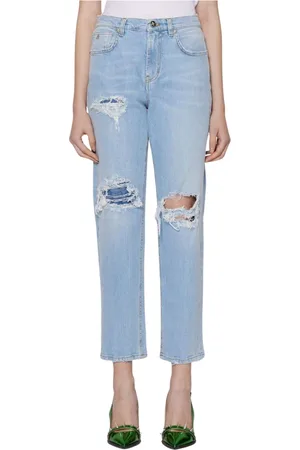 John Richmond Femme, Jeans, Bleu, Taille: W29 Jean avec déchirures sur le devant