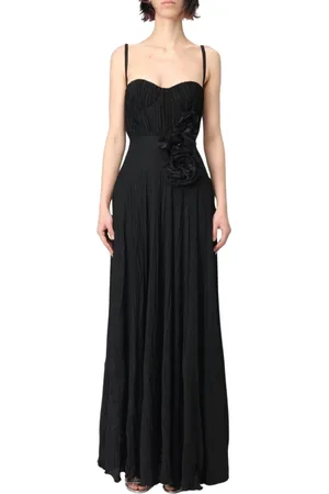 Elisabetta Franchi Femme, Robes, Noir, Taille: 38 FR Robe Maxi Métallique Bleue