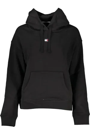 Tommy Hilfiger Femme, Sweatshirts et sweats à capuche, Noir, Taille: 38 FR Sweat à capuche noir avec application logo