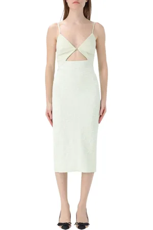 Elisabetta Franchi Femme, Robes, Vert, Taille: 44 FR Robe Midi en Dentelle Menthe Mode Femme