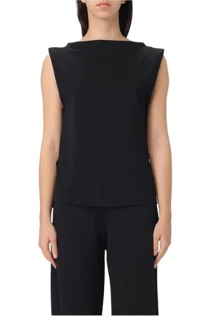 LIVIANA CONTI Femme, Tops, Noir, Taille: 38 FR Pull en tricot noir à col en V