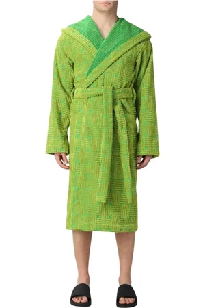 Bottega Veneta Homme, Vêtements de nuit et de détente, Vert, Taille: S Peignoir de luxe à motif géométrique