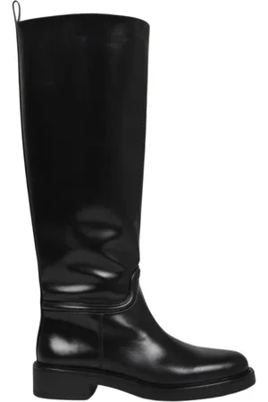 Stuart Weitzman Femme, Chaussures, Noir, Taille: 37 1/2 EU Bottes Hautes en Cuir Noir