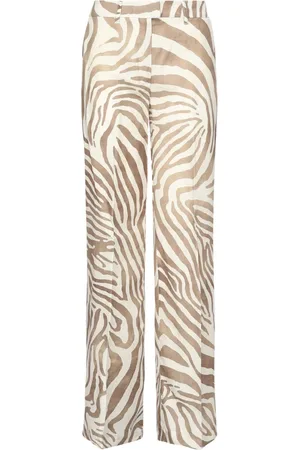 Guess Femme, Pantalons, , Taille: 40 FR Pantalon Évasé Imprimé Animalier
