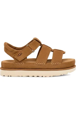 UGG Femme, Chaussures, Brun, Taille: 39 EU Goldenstar Strap Sandale Plateforme en Daim