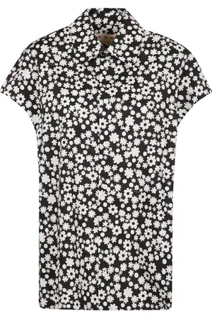 Marni Femme, Blouses et Chemises, Noir, Taille: 40 FR Chemise en Coton à Imprimé Floral et Boutons