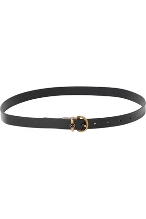 Pinko Femme, Accessoires, Noir, Taille: M Élégante Ceinture en Cuir Ivoire