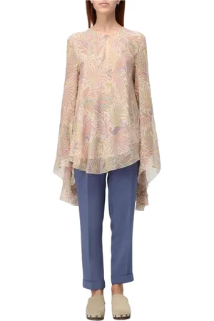 Etro Femme, Blouses et Chemises, Rose, Taille: 38 FR Chemisier rose à manches cloche Paisley