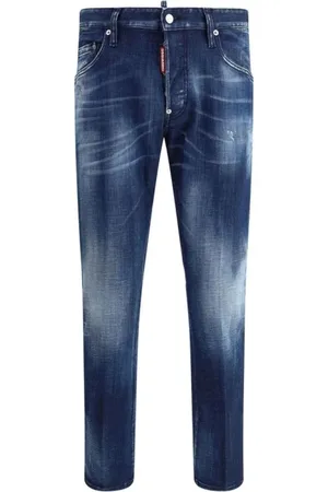 Dsquared2 Homme, Jeans, Bleu, Taille: XL Jean skater en coton classique avec patch en cuir
