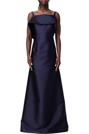 Alberta Ferretti Femme, Robes, Bleu, Taille: 42 FR Robe de Soirée en Soie Bleue Style Élégant