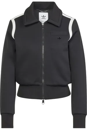 adidas Femme, Sweatshirts et sweats à capuche, Noir, Taille: 40 FR Premium Collared Track Top
