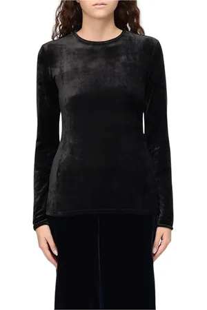Giorgio Armani Femme, Tops, Noir, Taille: 40 FR Pull en Velours Bleu Royal