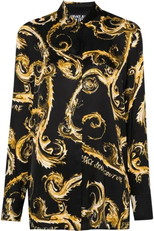 VERSACE Femme, Blouses et Chemises, Noir, Taille: 36 FR Chemise noire avec ***cv