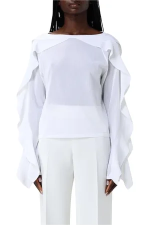 Alberta Ferretti Femme, Pulls, Blanc, Taille: 38 FR Pull Blanc en Laine à Câble