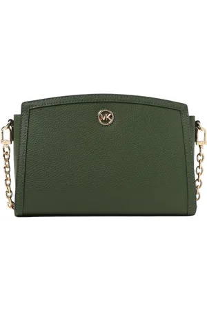 Michael Kors Femme, Sacs, Vert, Taille: ONE Size Sac Bandoulière en Cuir Grainé Vert