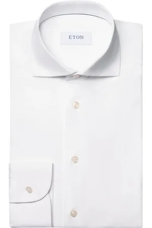 Eton Homme, Chemises, Blanc, Taille: 3XL Chemise Blanche Stretch À Col Large
