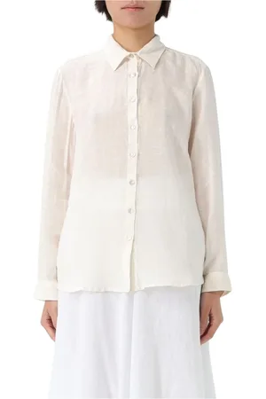 120% Lino Femme, Blouses et Chemises, , Taille: 42 FR Chemise Élégante en Lin ButtonDown