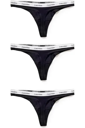 Calvin Klein Femme, Sous-vêtements, Noir, Taille: 36 FR Sous-vêtements String en Coton Imprimé