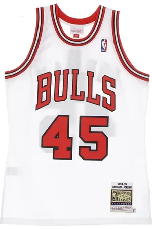 Mitchell & Ness Homme, Tops, Blanc, Taille: M Maillot Authentique Chicago Bulls Jordan Blanc