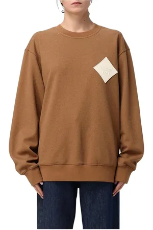 MCM Femme, Sweatshirts et sweats à capuche, Brun, Taille: 42 FR Pull en Cuir Col Ras du Cou