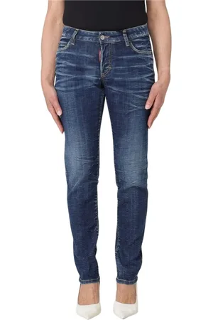 Dsquared2 Femme, Jeans, Bleu, Taille: 36 FR Jean Slim Bleu Délavé