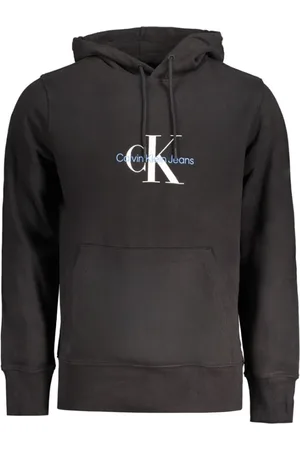 Calvin Klein Homme, Sweatshirts et sweats à capuche, Noir, Taille: 2XL Sweat à Capuche en Coton Noir avec Logo
